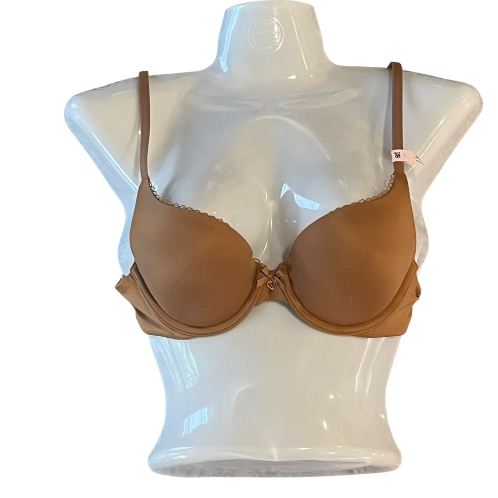 NWT Victorias Secret Body By Victoria Bra 34A Brown Push Up Underwire Padded